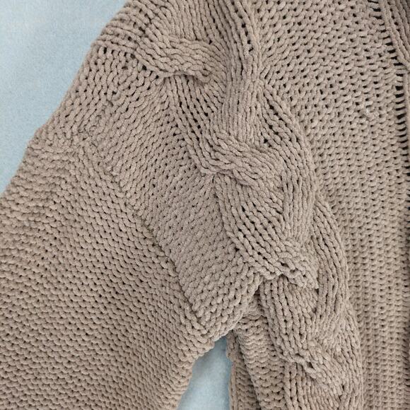 NWT Olive & Oak Women's S Iced Mocha Cable Knit Turtleneck Mini Sweater Dress - Picture 4 of 6